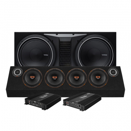 Zestaw basowy Rockford Fosgate P1-2x12 i PSB4645 raggarplanka z wzmacniaczem w grupie Pakiety / Zestaw do samochodu / Zestaw Raggar u BRL (SET510P12PKT1)