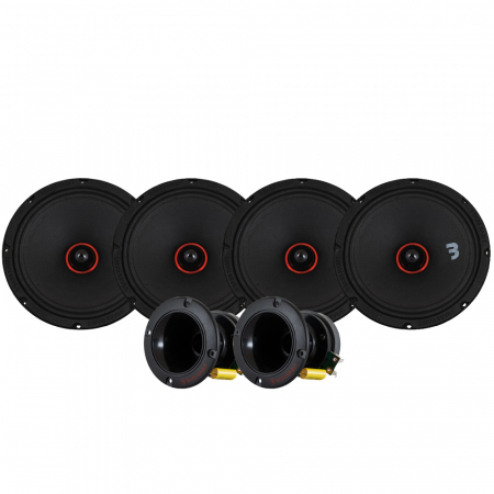 Pakiet SPL Bass Habit Elite SE200M i SP35H, średni w grupie Pakiety / Zestaw do samochodu / Pakiety głośnikowe SPL u BRL (SET890SE200P1)