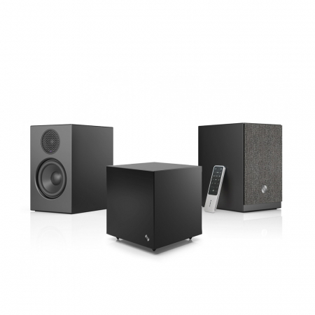 Aktywny pakiet głośnikowy 2.1 Audio Pro A28 i SW-5, czarny w grupie Pakiety / Zestawy do domu / Domowe zestawy głośnikowe u BRL (SETA28PKT1)