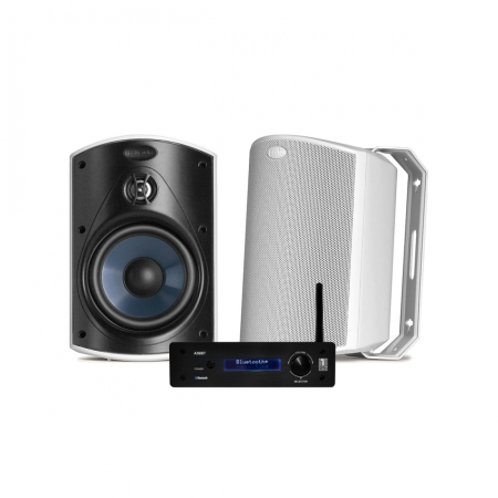 System One A50BT i Polk Audio Atrium 4 białe głośniki zewnętrzne, pakiet stereo w grupie Pakiety / Zestawy do domu / Zestawy stereo u BRL (SETATRIUM4PKT2)