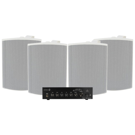 Dayton Audio DA40T z 4 szt. Visaton WB16 w białym kolorze, komercyjny zestaw 100V w grupie Pakiety / Zestawy do domu / Zestawy multiroom u BRL (SETDA40TPKT1)