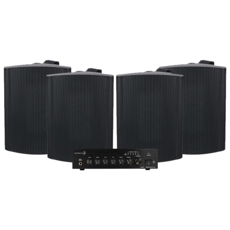 Dayton Audio DA40T z 4 szt. Visaton WB16 w czarnym kolorze, komercyjny zestaw 100V w grupie Pakiety / Zestawy do domu / Zestawy multiroom u BRL (SETDA40TPKT2)
