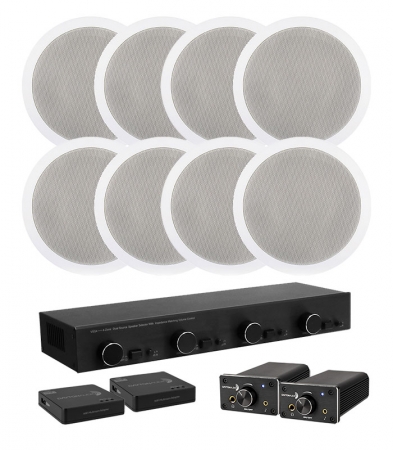 Dayton Audio DTA-120BT z przełącznikiem głośnikowym, adapterem WiFi i 4 parami głośników w grupie Pakiety / Zestawy do domu / Zestawy multiroom u BRL (SETDTA120PKT25)