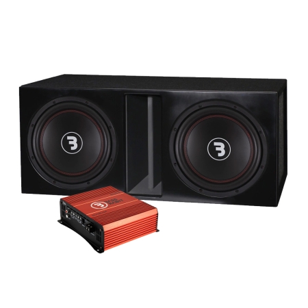 2-pack Bass Habit E300D1 w wentylowanej obudowie z końcówką mocy, zestaw basowy w grupie Pakiety / Zestaw do samochodu / Pakiety basowe u BRL (SETE300D1PKT5)