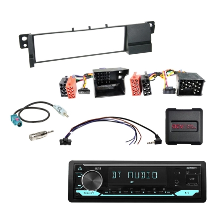 Zestaw car audio GAS MAD M130-BTN do BMW E46 w grupie Car audio / Co pasuje do mojego samochodu / BMW / BMW 3 seria / BMW E46 1999-2006 / Wymiana stereo BMW E46 1999-2006 u BRL (SETE46PKT11)