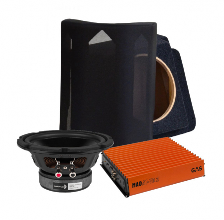 Zestaw basowy GAS MAD & Dayton Audio do BMW E46 Cab w grupie Car audio / Co pasuje do mojego samochodu / BMW / BMW 3 seria / BMW E46 1999-2006 / Wymiana głośników BMW E46 1999-2006 u BRL (SETE46PKT7)