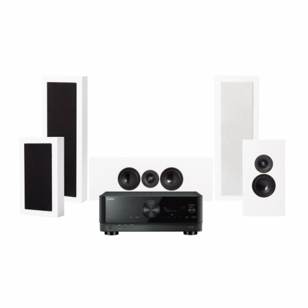 Yamaha RX-V6A & DLS Flatbox XL zestaw kina domowego 5.0, biały w grupie Pakiety / Zestawy do domu / Kino domowe i zestawy kina domowego u BRL (SETFBXLPKT4)