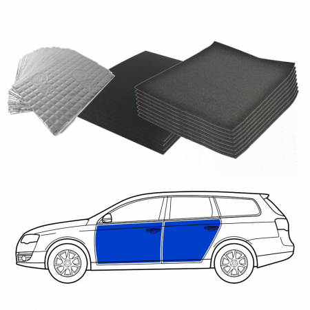 Wygłuszenie do kombi, przednie i tylne drzwi z tapicerką drzwiową w grupie Car audio / Co pasuje do mojego samochodu / Volvo / Volvo V90 / Volvo V90 2017- / Pozostałe V90 2017- u BRL (SETISOLKOMBIPKT2)