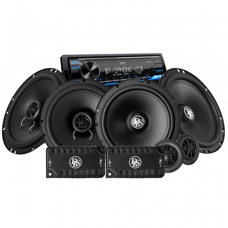 JVC KD-X382BT & zestaw przednich i tylnych głośników DLS PA, pakiet car audio w grupie Pakiety / Zestaw do samochodu / Pakiety radiowe u BRL (SETKDX382BT)