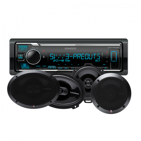 Kenwood KMM-BT358 & głośniki Rockford Fosgate PUNCH w grupie Pakiety / Zestaw do samochodu / Pakiety radiowe u BRL (SETKMM356PUNCH)