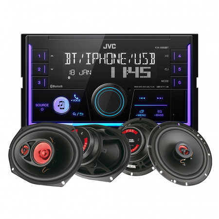 JVC KW-X850BT & głośniki Bass Habit Play, pakiet car audio w grupie Pakiety / Zestaw do samochodu / Pakiety radiowe u BRL (SETKWX850BTPLAY)
