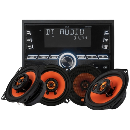 GAS MAD M230-BTN z głośnikami MAD X1, pakiet car audio w grupie Pakiety / Zestaw do samochodu / Pakiety radiowe u BRL (SETMADM230BTNPKT2)