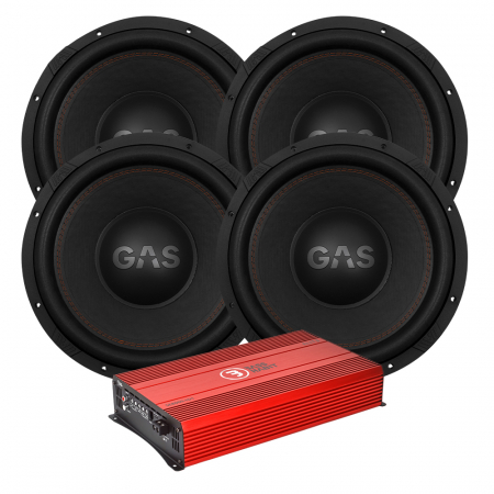 4-pak GAS MAX S1-15D2 z Bass Habit SE8000.1D1, pakiet basowy w grupie Pakiety / Zestaw do samochodu / Pakiety basowe u BRL (SETMAXS115D2PKT2)
