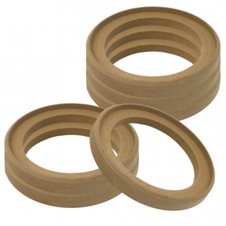 6-pack wpuszczanych pierścieni MDF, 6,5 cala w grupie Car audio / Akcesoria / Materiały do zabudowy / Pierścienie MDF u BRL (SETMDFRING65X6)