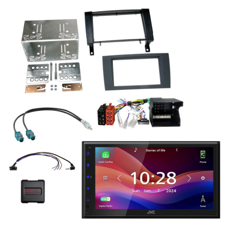 Zestaw car audio JVC KW-M695DBW do Mercedes SLK R171 2004-2008 w grupie Car audio / Co pasuje do mojego samochodu / Mercedes / SLK-klasa / SLK-klasa 2005-2011 u BRL (SETMERCEDESPKT7)