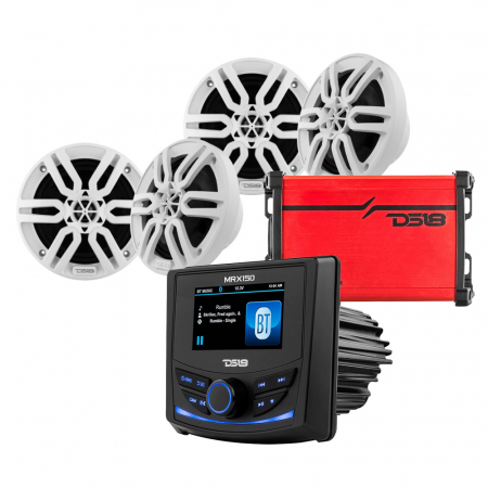DS18 MRX150, morski wzmacniacz i 2 pary MP6, kompletny pakiet morski w grupie Car audio / Audio morskie / Zestawy morskie u BRL (SETMP6PKT2)