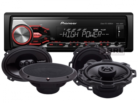 Pioneer MVH-280FD i głośniki Rockford Fosgate Punch w grupie Pakiety / Zestaw do samochodu / Pakiety radiowe u BRL (SETMVH280FDPUNCH)