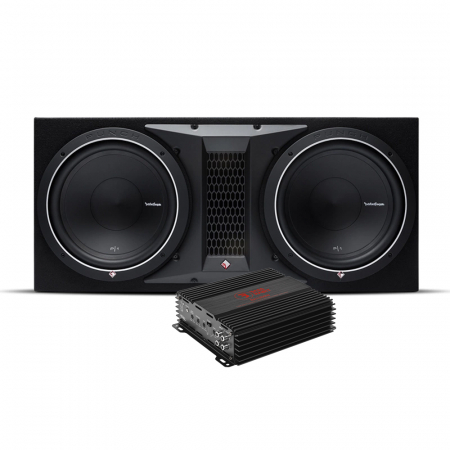Rockford Fosgate P1-2x12 i Bass Habit Rebel RA1200W, pakiet basowy w grupie Pakiety / Zestaw do samochodu / Pakiety basowe u BRL (SETP12X12PKT9)
