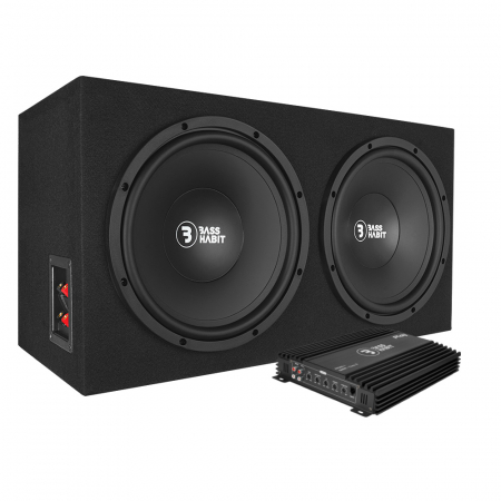 Bass Habit Play PL212 2x12 cali z Play Power 600.1, pakiet basowy w grupie Pakiety / Zestaw do samochodu / Pakiety basowe u BRL (SETPL212PKT1)