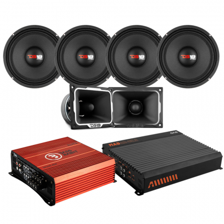 Zestaw 4 szt. DS18 PRO-X10.4M i TWX5, zestaw SPL ze wzmacniaczem w grupie Pakiety / Zestaw do samochodu / Pakiety głośnikowe SPL u BRL (SETPROX104MPKT1)