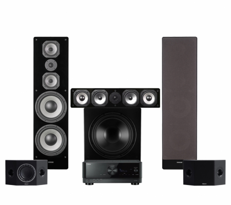 Yamaha RX-V6A i Dynavoice Challenger M-105 EX v.4 Facet zestaw kina domowego 5.1, czarny w grupie Pakiety / Zestawy do domu / Kino domowe i zestawy kina domowego u BRL (SETRXV6APKT14)
