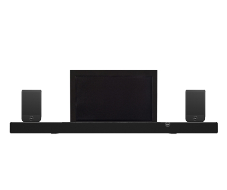 Klipsch Flexus Core 300 z głośnikami surround i DLS Flatsub, zestaw kina domowego 7.1.4
