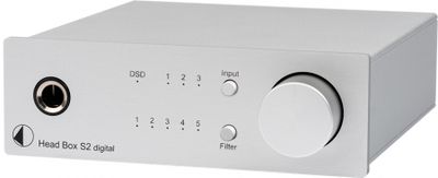 Pro-Ject Head Box S2 Digital, srebrny wzmacniacz słuchawkowy z wejściem optycznym