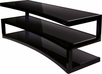 Norstone Esse Curve, stolik multimedialny w kolorze fortepianowej czerni
