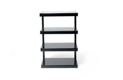 Norstone Esse Hifi, czarny stolik stereo z czarnymi półkami