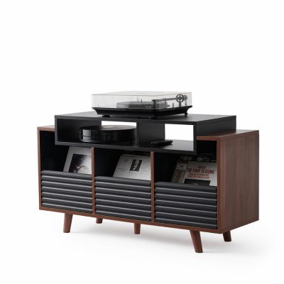 NorStone Oslo Vinyl 1200 szafka RTV czarna/orzech
