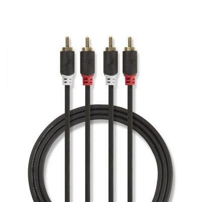 Nedis kabel stereo, 2x RCA wtyk do 2x RCA wtyk