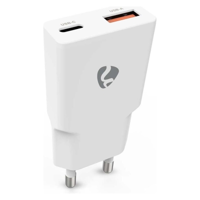 Nedis ładowarka ścienna 30 W 1x USB-C 1x USB-A, biała