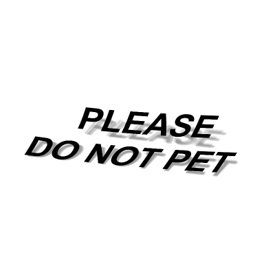 Tershine Naklejka - Please Do Not Pet, czarna