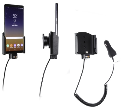 Uchwyt aktywny Brodit z wtyczką do gniazda zapalniczki, Samsung Galaxy Note 8