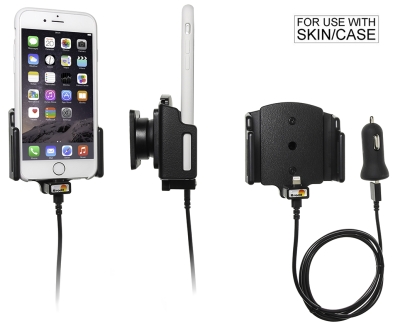 Brodit aktywny uchwyt z kablem USB i adapterem do gniazda zapalniczki, Apple iPhone 6/6S/7/8/SE 2nd Gen 2020/X/Xs