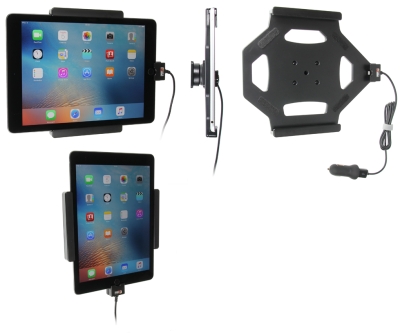 Brodit aktywny uchwyt z kablem USB i adapterem do gniazda zapalniczki, Apple iPad Air 2 (A1566, A1567)/Pro 9.7 (A1673, A1674, A1675)