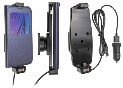 Brodit aktywny uchwyt z kablem USB i adapterem do gniazda zapalniczki, Samsung Galaxy S6/S6 edge/S7
