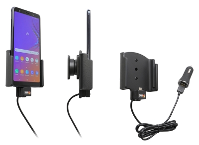 Aktywny uchwyt Brodit z kablem USB i adapterem do gniazda zapalniczki, Samsung Galaxy A7 2018 (SM-A750)