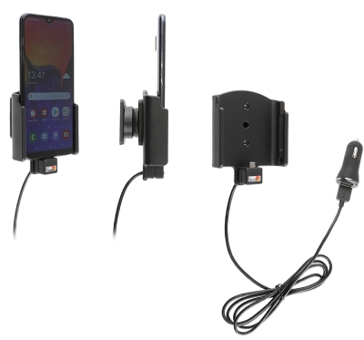Aktywny uchwyt Brodit z kablem USB i adapterem do gniazda zapalniczki, Samsung Galaxy A10 (SM-A105)