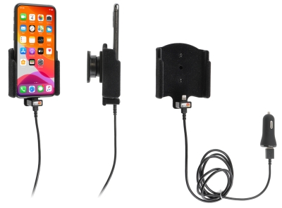 Aktywny uchwyt Brodit z kablem USB i adapterem do gniazda zapalniczki, Apple iPhone 11 Pro