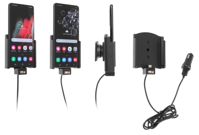 Aktywny uchwyt Brodit z kablem USB i adapterem do gniazda zapalniczki, Samsung Galaxy S20 Ultra 5G (SM-G988B)/S21 Ultra 5G SM-G9988/DS