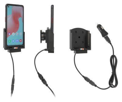 Aktywny uchwyt Brodit z kablem USB i adapterem do gniazda zapalniczki, Samsung Galaxy Xcover Pro SM-G715