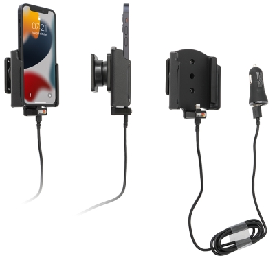 Brodit Aktywny uchwyt z kablem USB i adapterem do gniazda zapalniczki, Apple iPhone 13 Mini