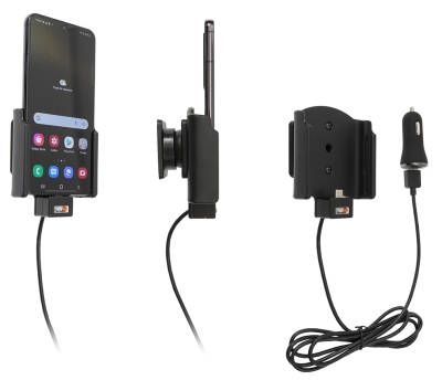 Brodit Aktywny uchwyt z kablem USB i adapterem do gniazda zapalniczki, Samsung Galaxy S22 5G SM-S901B/SM-S901B/DS