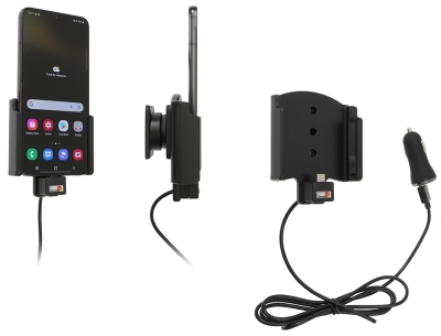 Brodit Aktywny uchwyt z kablem USB i adapterem do gniazda zapalniczki, Samsung Galaxy S22+ 5G (SM-S906B/SM-S906B/DS)