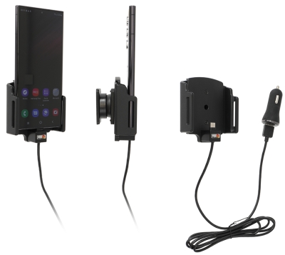 Brodit Aktywny uchwyt z kablem USB i adapterem do gniazda zapalniczki, Samsung Galaxy S22 Ultra 5G (SM-S908B/SM-S908B/DS)