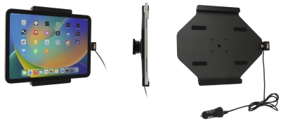 Brodit Aktywny uchwyt z kablem USB i adapterem do gniazda zapalniczki, Apple iPad 10th Gen (A2696, A2757, A2777)/2025 A16 (A3354, A3355, A3356)