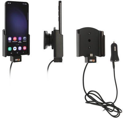 Brodit Aktywny uchwyt z kablem USB i adapterem do gniazda zapalniczki, Samsung Galaxy S23 SM-S911B/DS