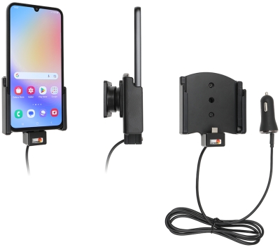 Brodit Aktywny uchwyt z kablem USB i adapterem do gniazda zapalniczki, Samsung Galaxy A34 5G