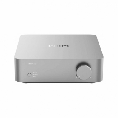 WiiM Vibelink Amp wzmacniacz stereo z DAC, srebrny